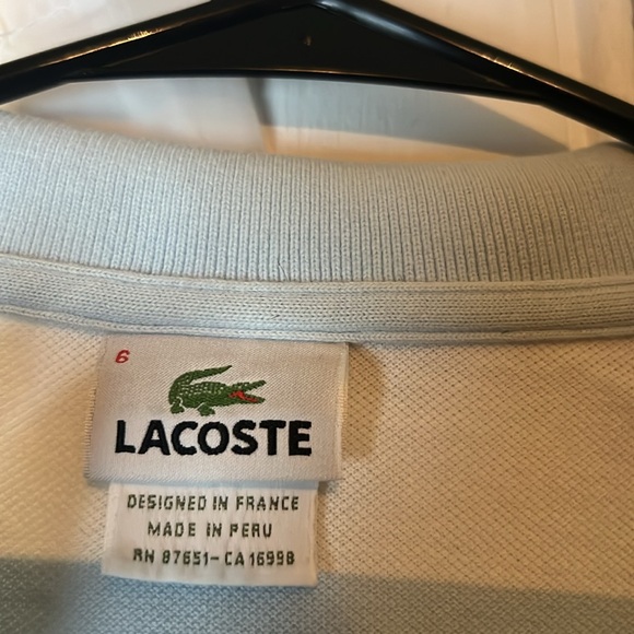 Lactose Men’s Cotton Striped Polo Shirt Size 6 (XL) P2P 21”X 26” Blue/White - Picture 4 of 9